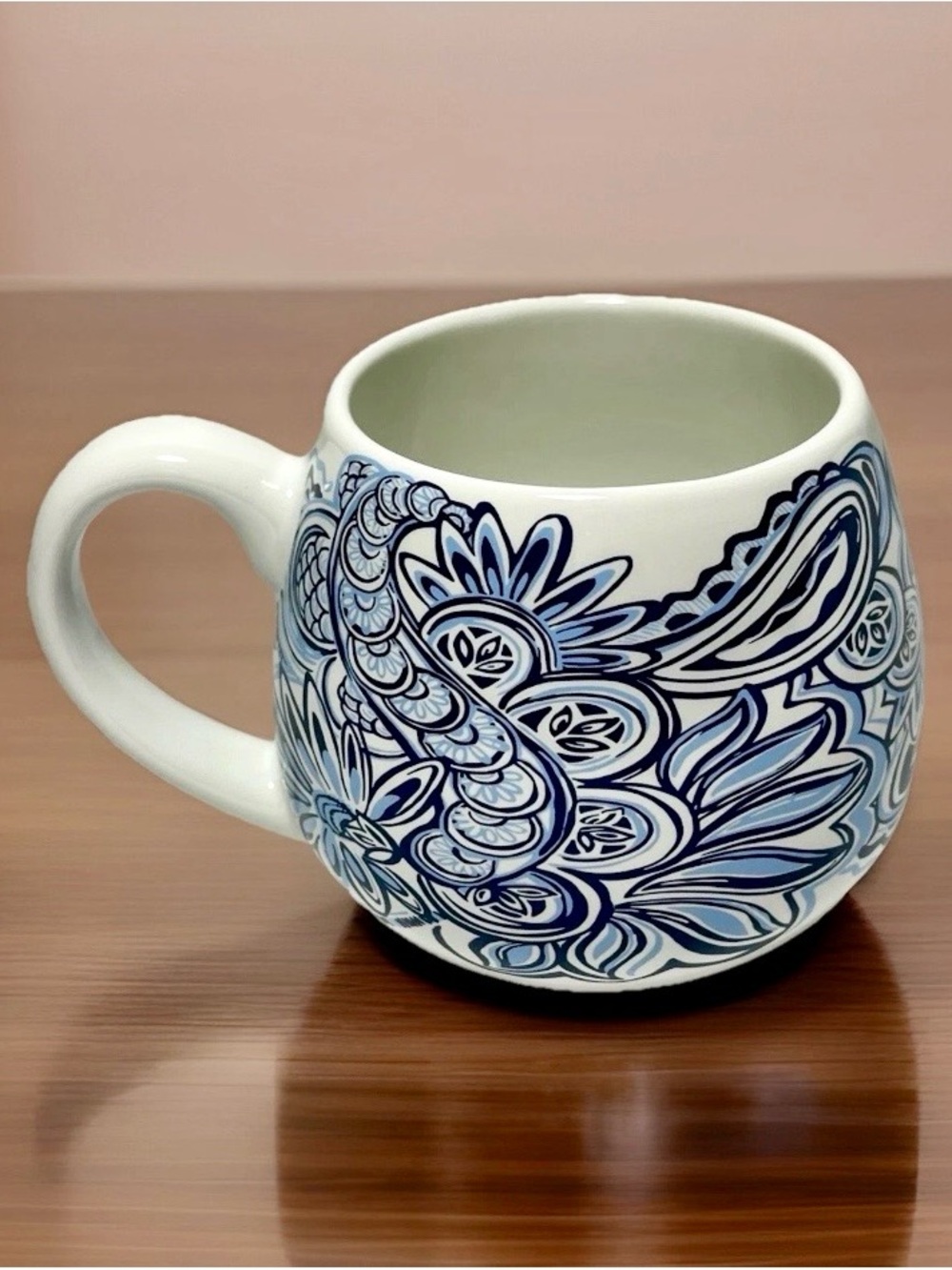 Lilly Pulitzer Ceramic Mug Resort White Blue Give It A Whirl 16 oz. Coffee Tea